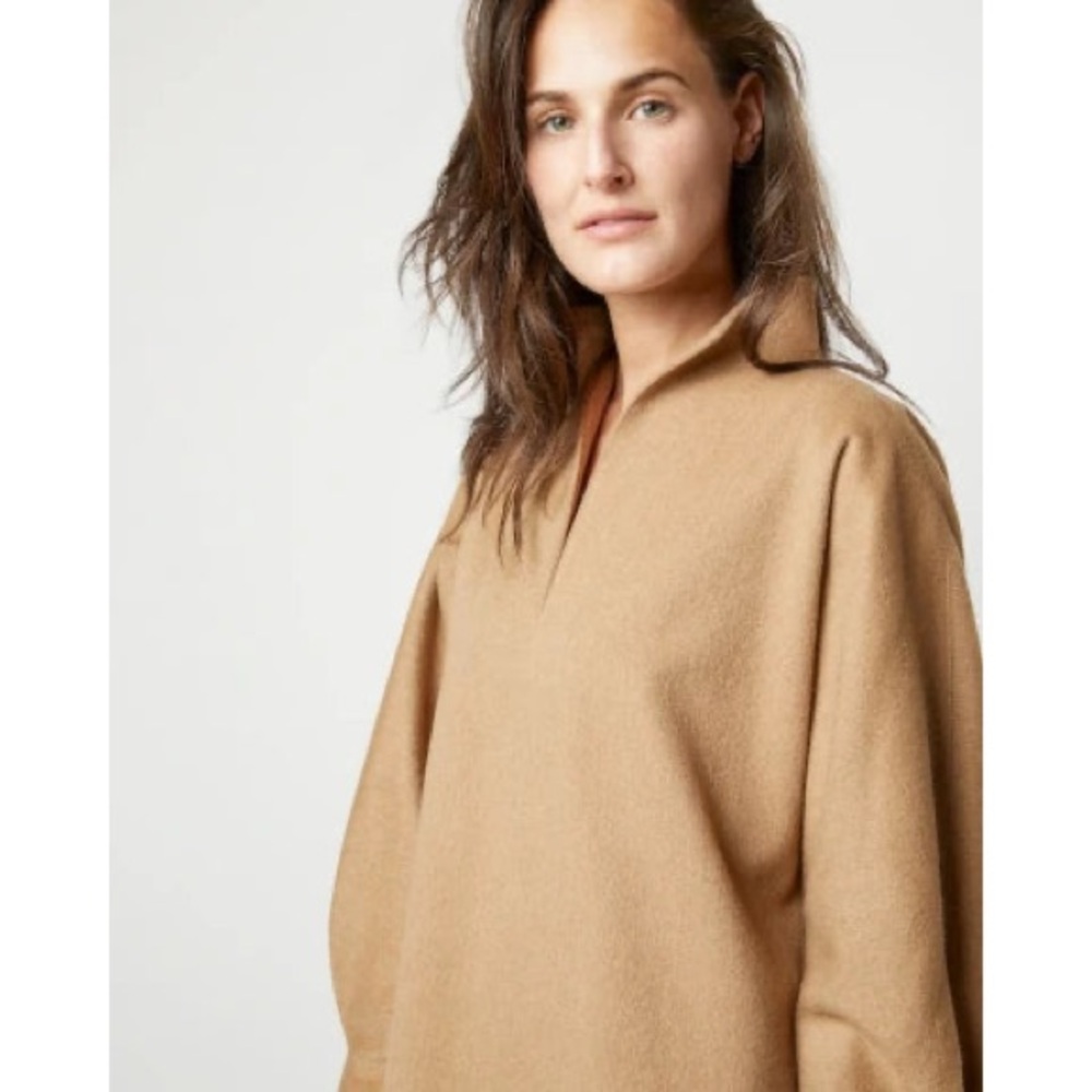 Ann Mashburn Violet Top in Camel Hair Flannel L Never worn NWOT